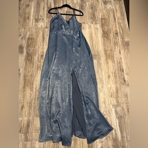Constantine Slate Blue Satin Maxi Dress